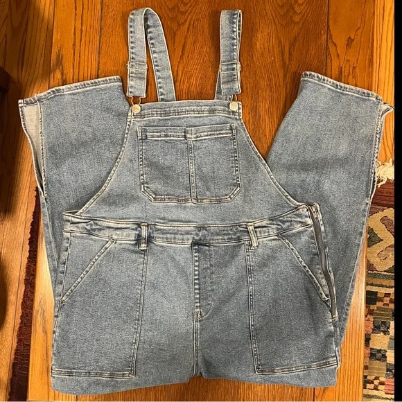 AVA & VIV Women’s Denim Jeans Stretch Bib Overalls Tapered Leg Plus Size 16W - Picture 13 of 15